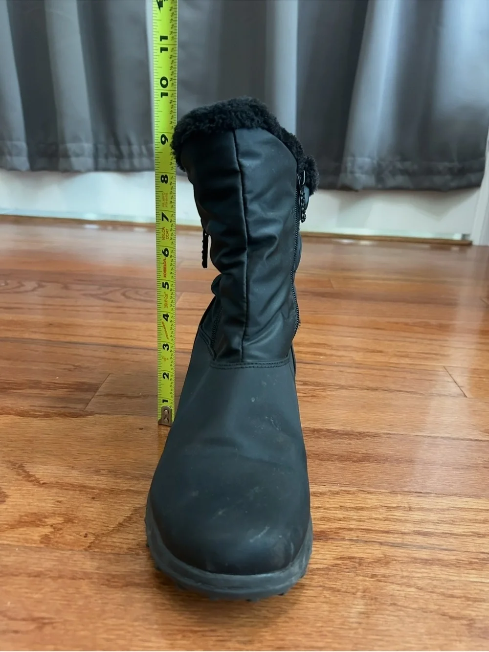 Totes Black Insulated Winter Snow Boots Faux Fur Zip Women's 41